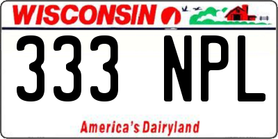 WI license plate 333NPL