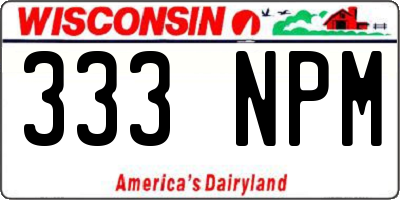 WI license plate 333NPM