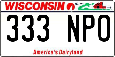 WI license plate 333NPO