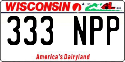 WI license plate 333NPP