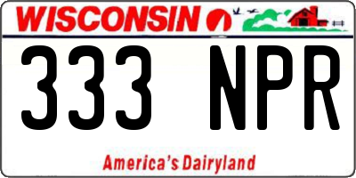 WI license plate 333NPR