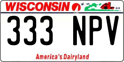 WI license plate 333NPV