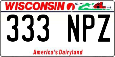 WI license plate 333NPZ
