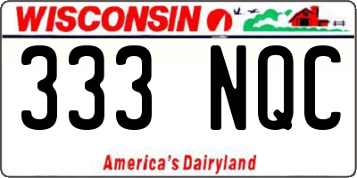 WI license plate 333NQC