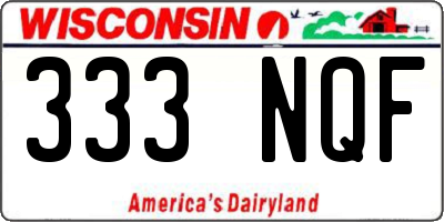 WI license plate 333NQF