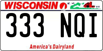 WI license plate 333NQI