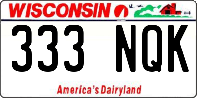 WI license plate 333NQK