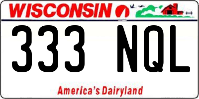 WI license plate 333NQL