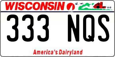 WI license plate 333NQS