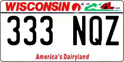 WI license plate 333NQZ
