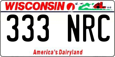 WI license plate 333NRC