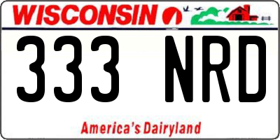WI license plate 333NRD