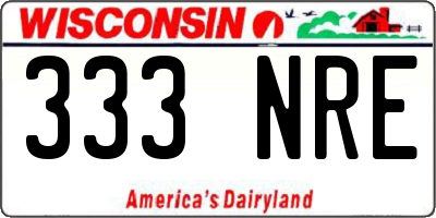 WI license plate 333NRE