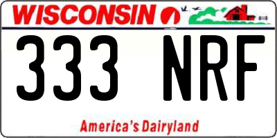 WI license plate 333NRF