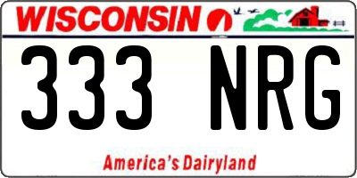 WI license plate 333NRG