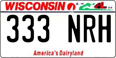WI license plate 333NRH