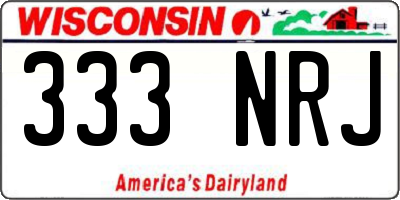 WI license plate 333NRJ