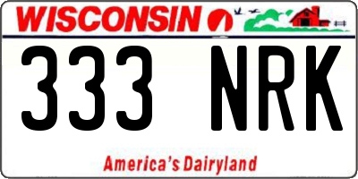 WI license plate 333NRK