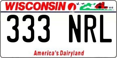WI license plate 333NRL