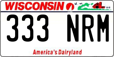 WI license plate 333NRM