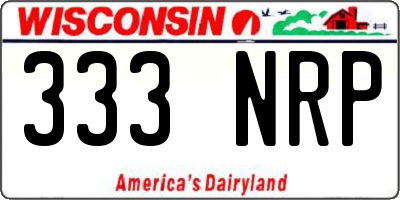 WI license plate 333NRP