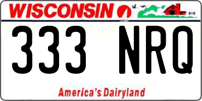 WI license plate 333NRQ