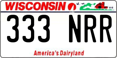 WI license plate 333NRR
