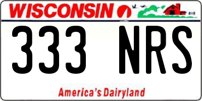 WI license plate 333NRS