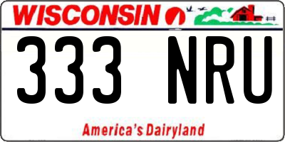WI license plate 333NRU