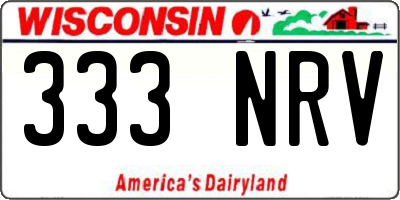 WI license plate 333NRV