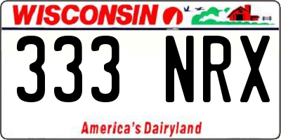 WI license plate 333NRX
