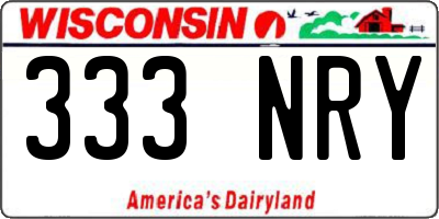 WI license plate 333NRY