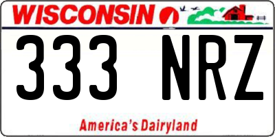 WI license plate 333NRZ