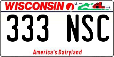WI license plate 333NSC