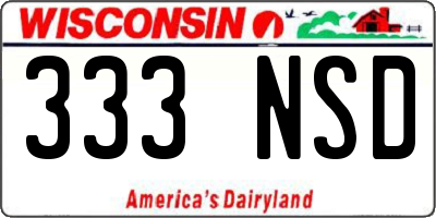 WI license plate 333NSD