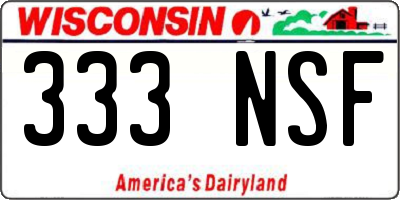 WI license plate 333NSF
