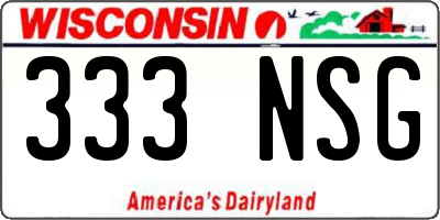 WI license plate 333NSG