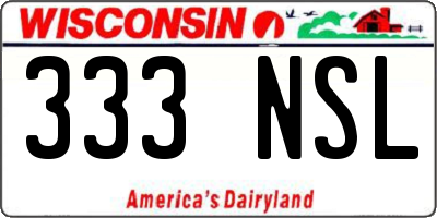 WI license plate 333NSL
