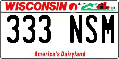 WI license plate 333NSM