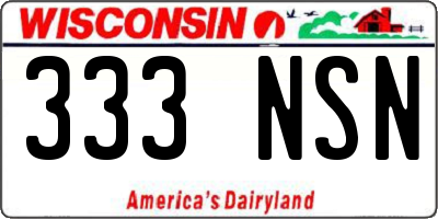 WI license plate 333NSN
