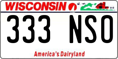 WI license plate 333NSO