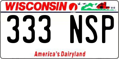 WI license plate 333NSP