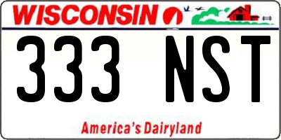 WI license plate 333NST