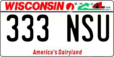 WI license plate 333NSU