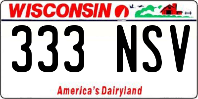WI license plate 333NSV