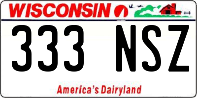 WI license plate 333NSZ