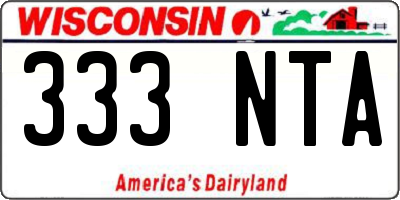 WI license plate 333NTA