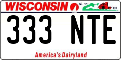WI license plate 333NTE