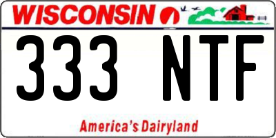 WI license plate 333NTF