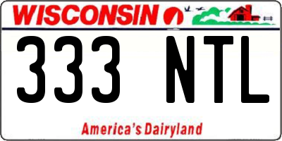 WI license plate 333NTL